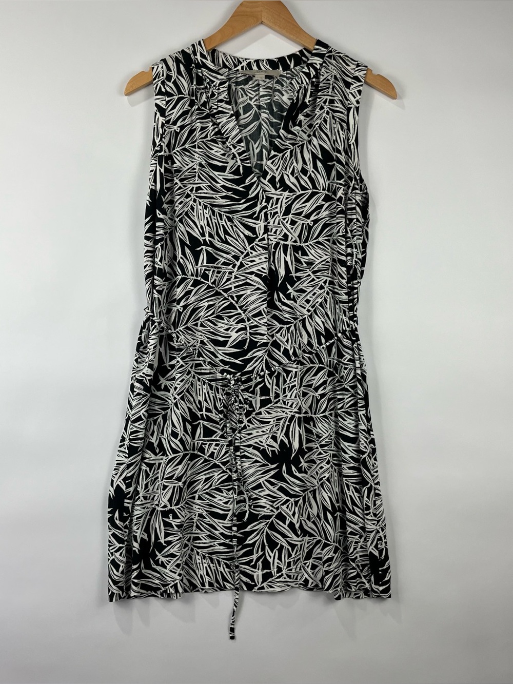 LOFT Sleeveless Flowy Dress Detachable Waist Tie Lightweight Casual Large